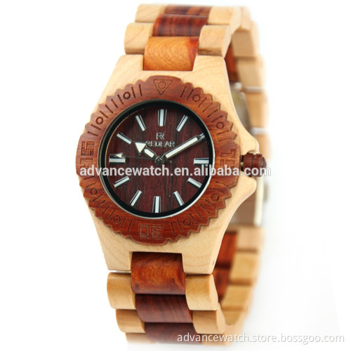 hot sale men watch | royal wooden crown watch with wooden watch band | bamboo wristwatch, China factory made watch